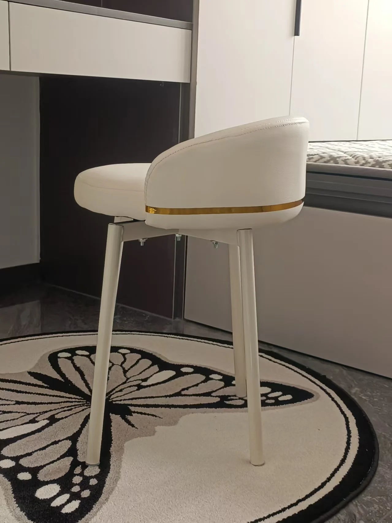 Modern Swivel Vanity Stool, 360 Rotating