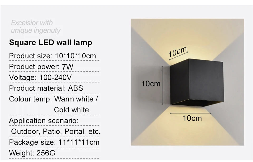 Square Up And Down LED Wall Light