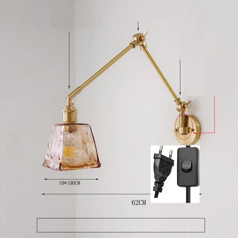 IWHD 2022 New Ceramic Copper LED Wall Lamp Beside Left And Right Rotate