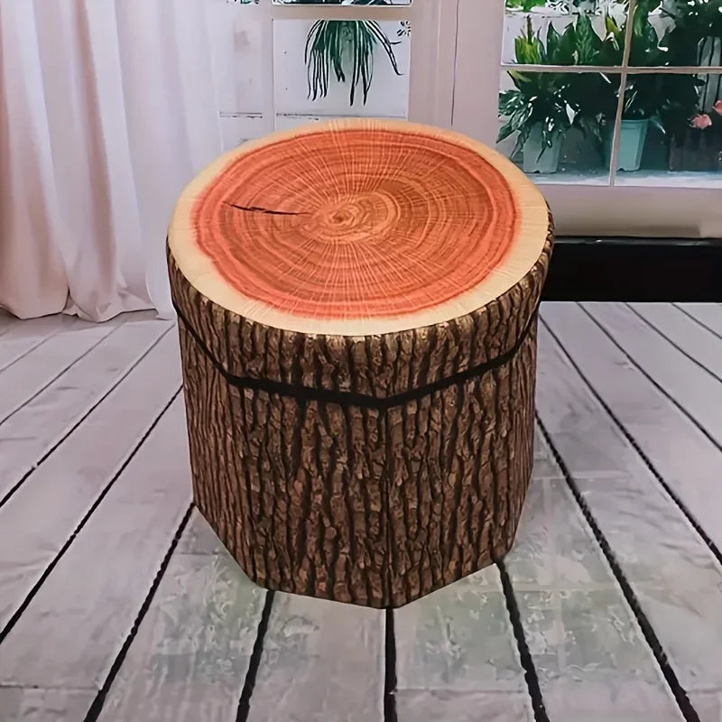 Tree Stump Folding Storage Ottoman