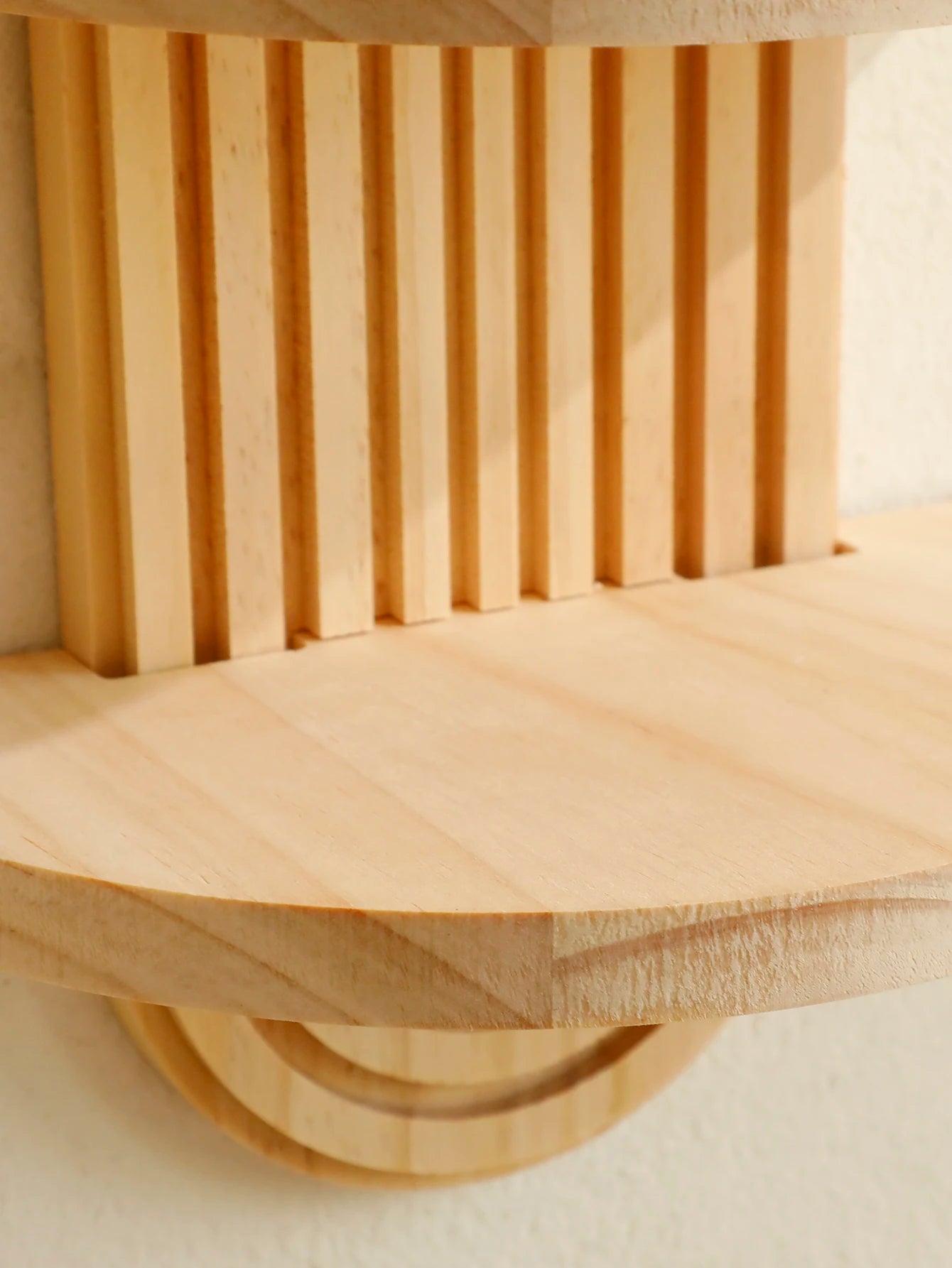 Boho Geometric Wooden Wall Shelf