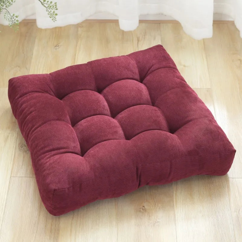 Corduroy Tufted Square Floor Cushion