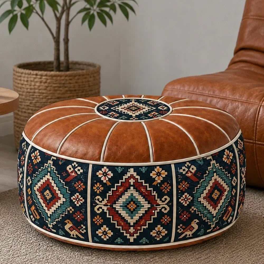 Boho Printed Fillable Storage Pouf