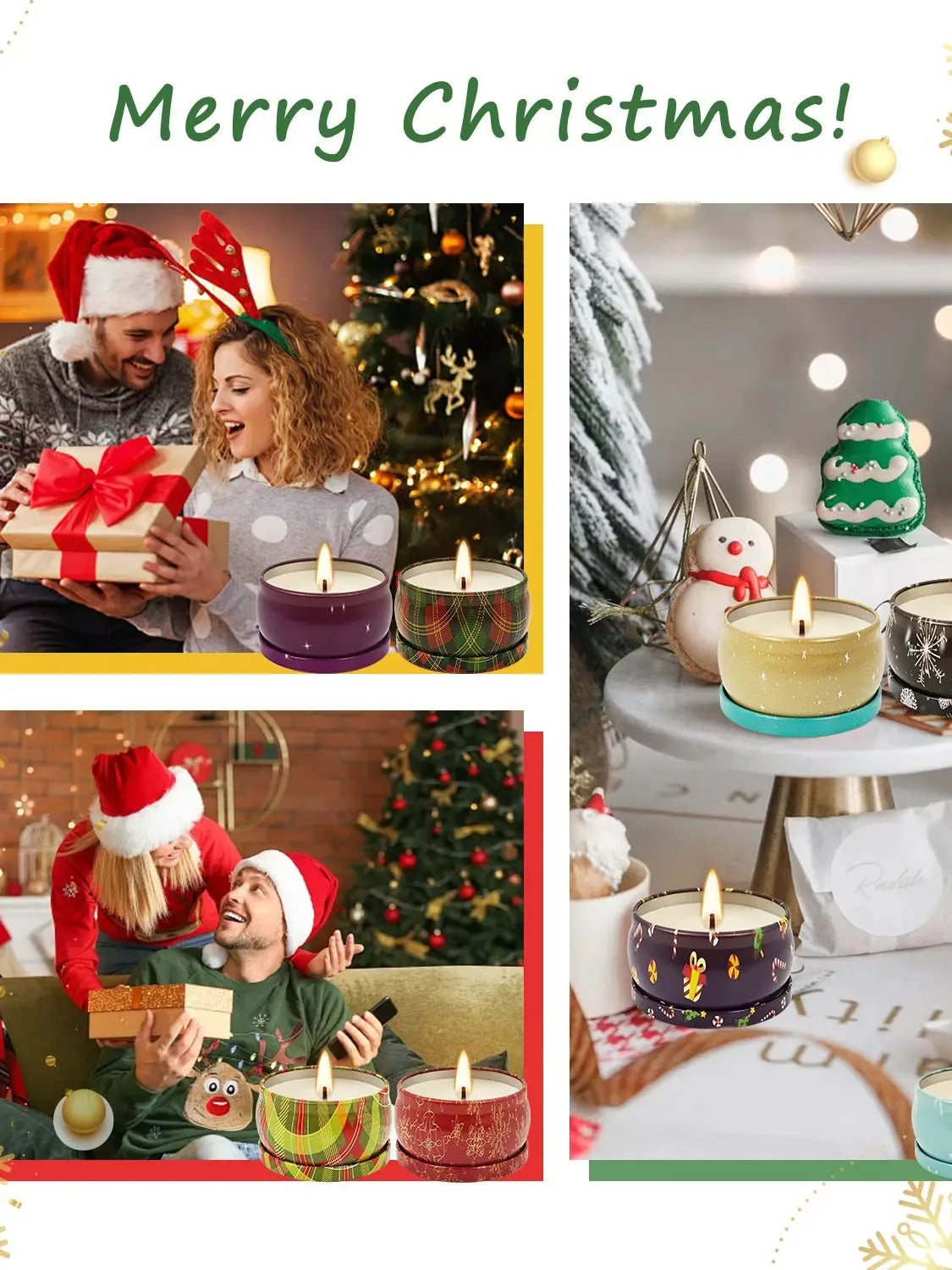 6/12packs of scented candles, Christmas candles, candles, 2.5 ounces