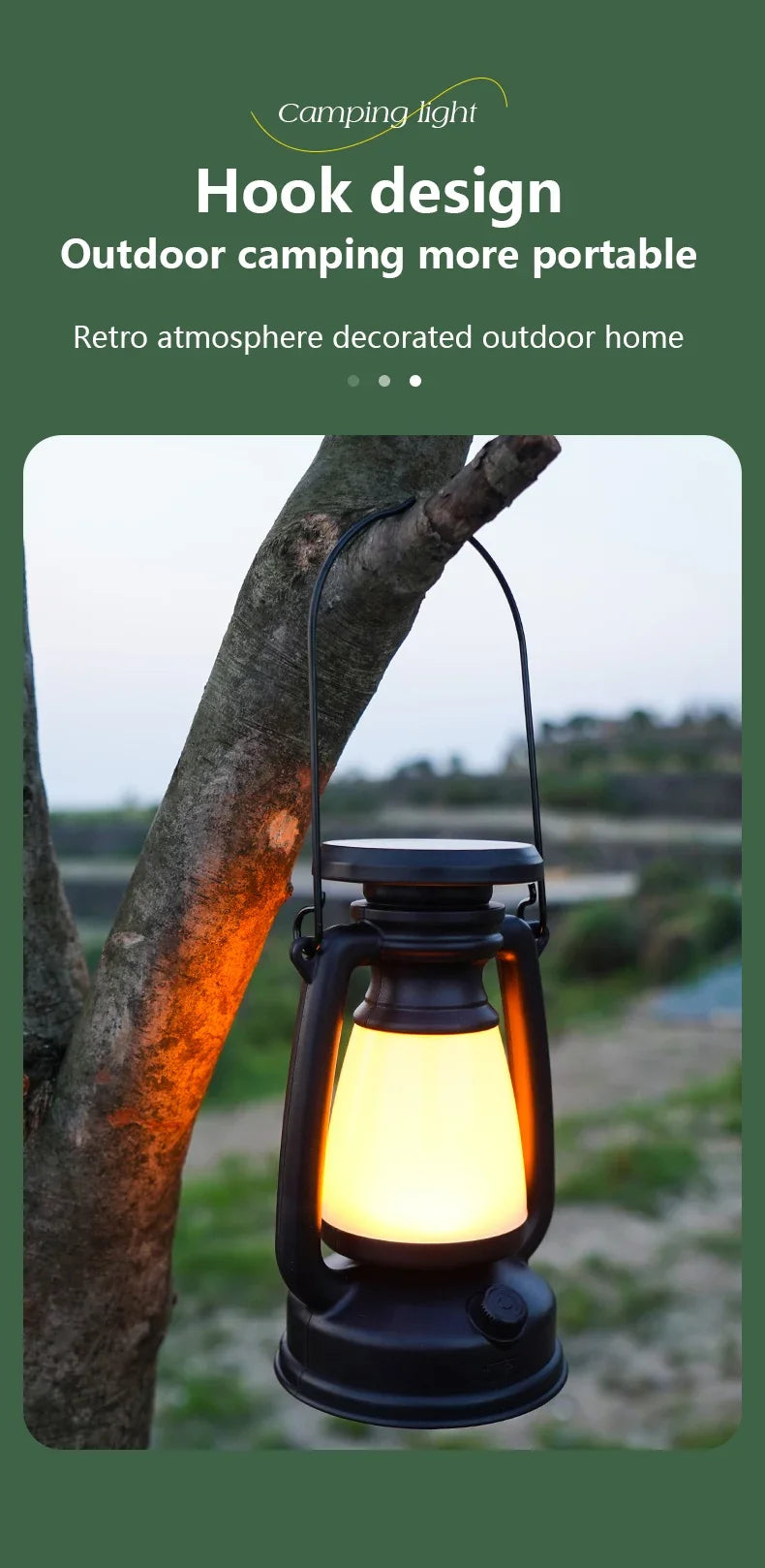 USB Rechargeable Camping Light Portable Camping Lanterns Hanging Tent
