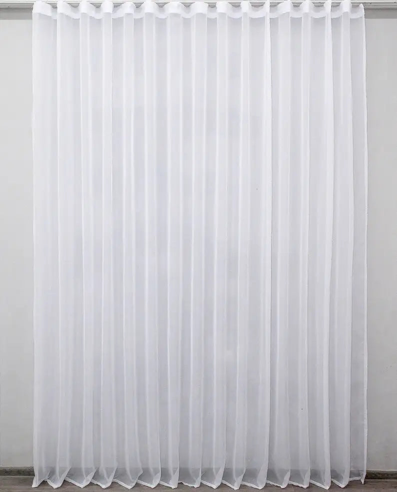 S Fold Wavy Sheer Curtains Good Quality White Tulle Window Curtains