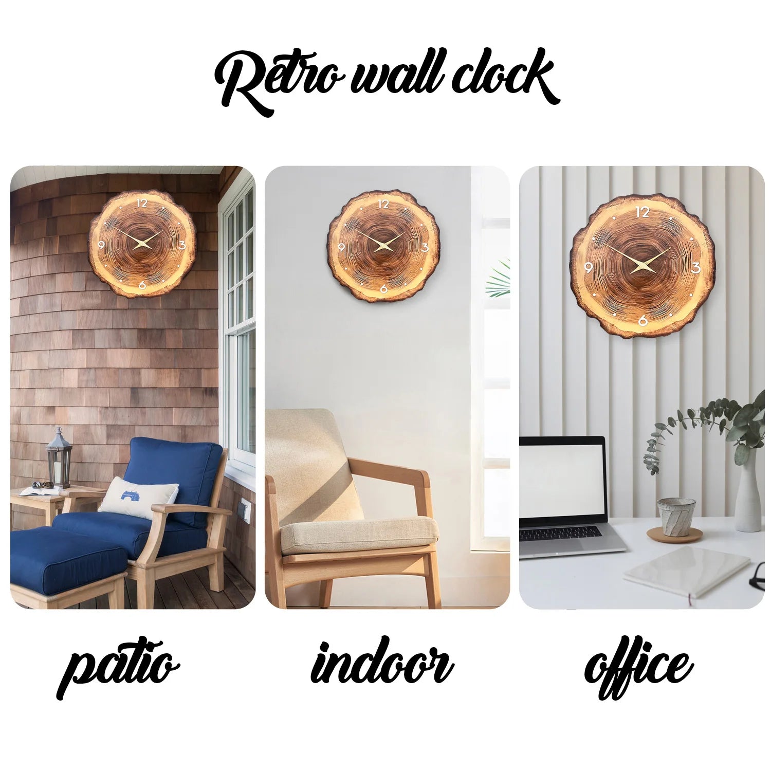 Wooden Ring Veneer Wall Clock