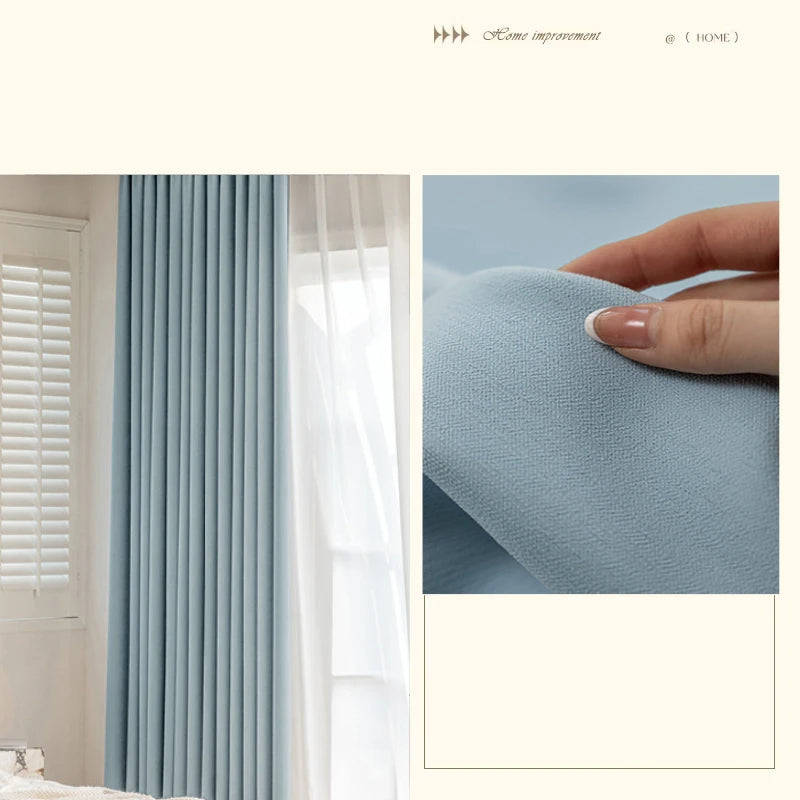 Custom Size French Chenille Cream White Velvet Curtain Modern Simple