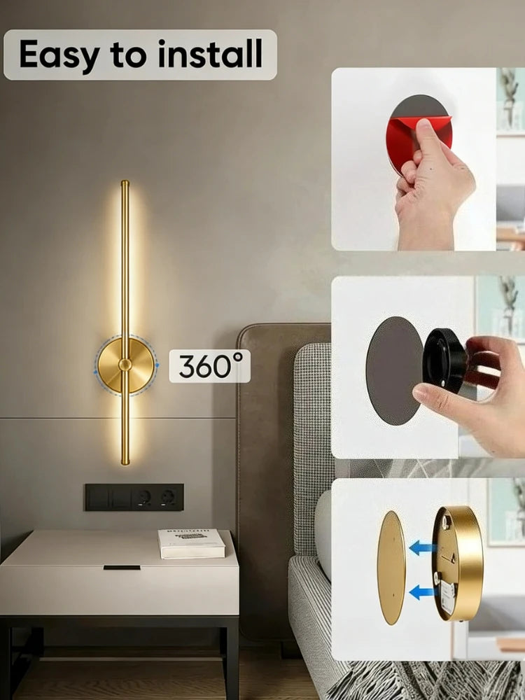 Wireless LED Wall Sconce USB Rechargeable Battery Operated Wall Light