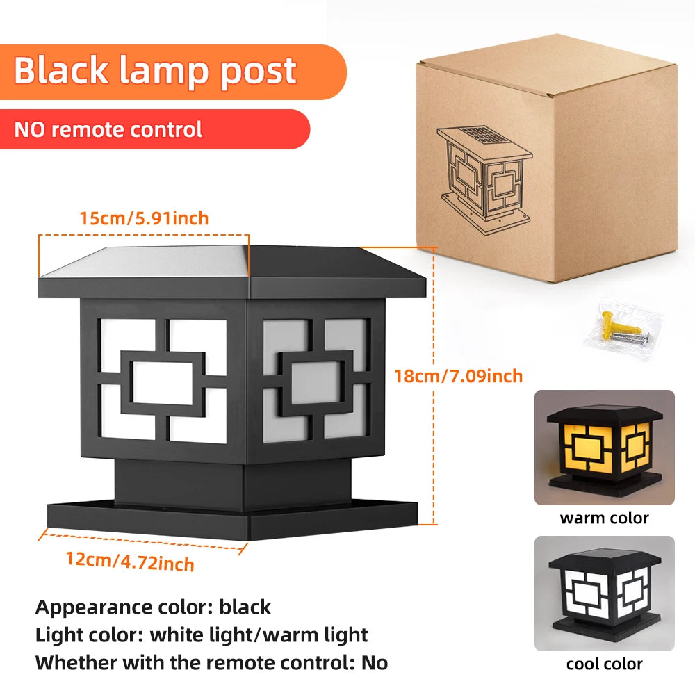 Outdoor LED Solar Stigma Post Cap Lights, Waterproof & 2 Color modes,
