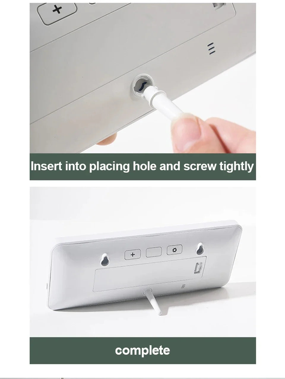 LCD Screen Digital Wall Clock Time Temperature Humidity Time