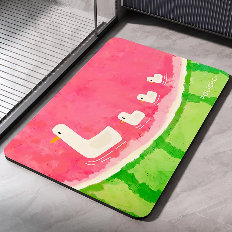 Diatomaceous Earth Bath Mat Bathroom Rug Absorbent Non-slip Floor Foot