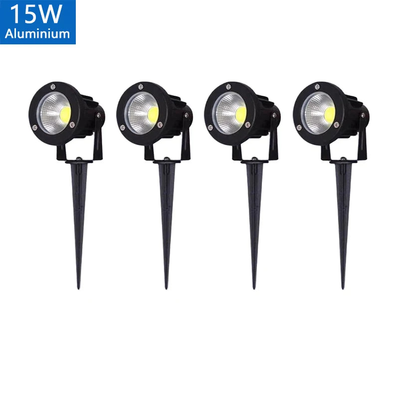 LED Garden Lawn Spike Light Set
