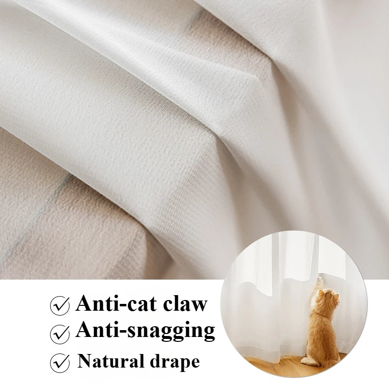 S Fold Wavy Sheer Curtains Good Quality White Tulle Window Curtains