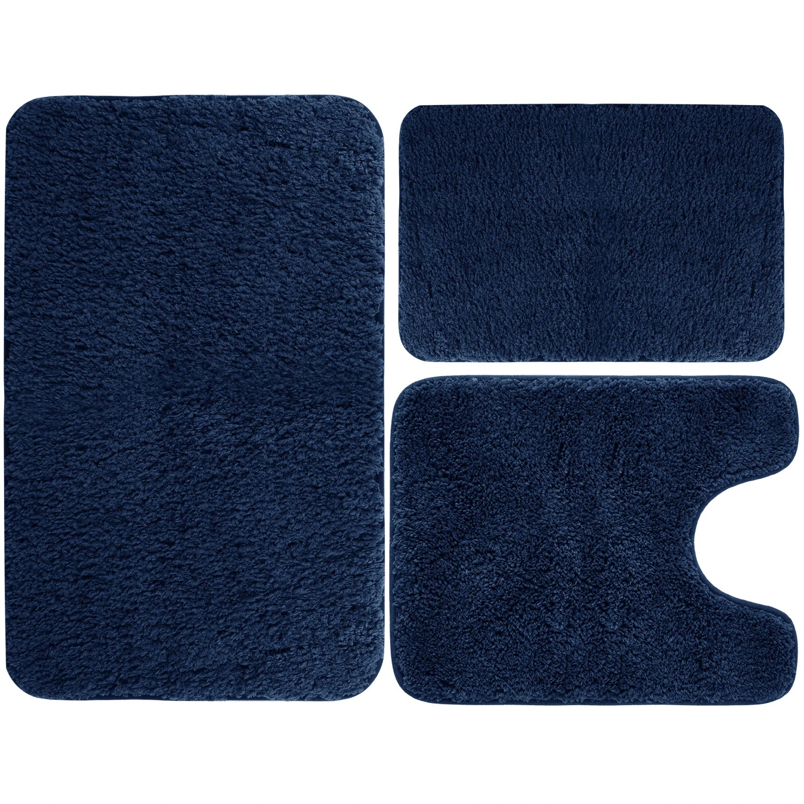 Velvet Memory Foam Bathroom Rug Set Of 3 Water Absorption Non Slip