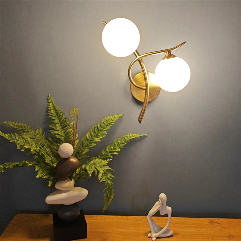 Twin Globe Iron Wall Lamp
