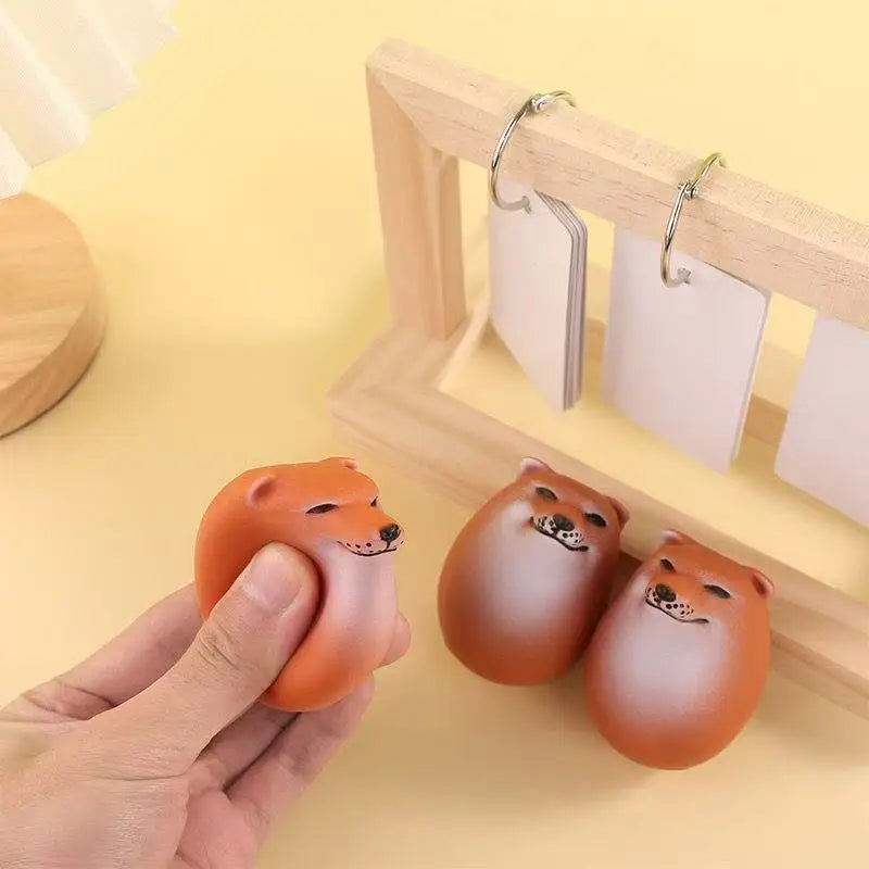 Cute Shiba Inu Egg Figurine Realistic Dog Statue Desktop