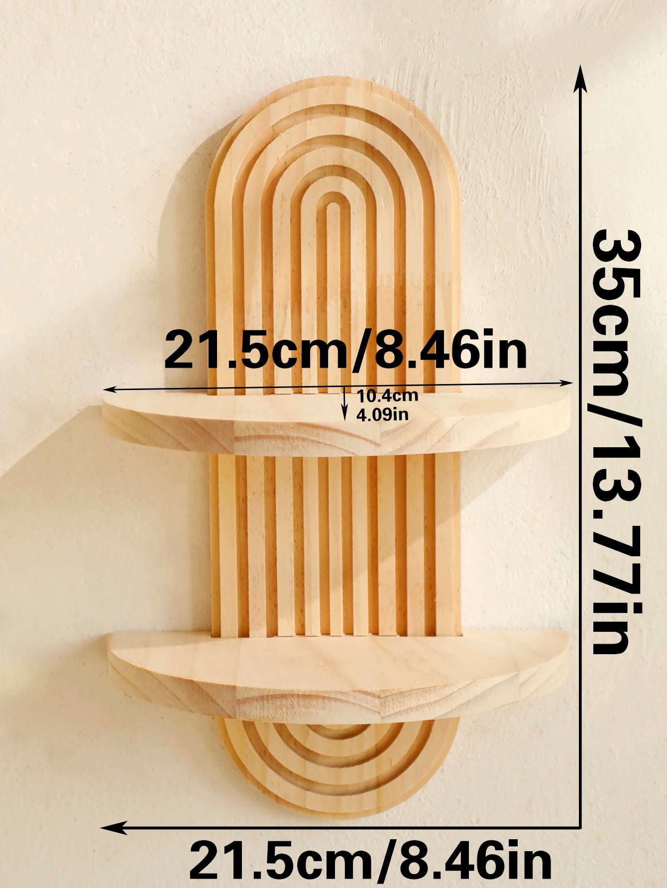 Boho Geometric Wooden Wall Shelf