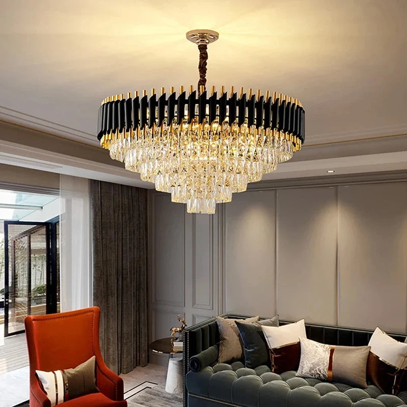 Luxury Crystal Ceiling Chandelier Lighting Modern Living Room Lights