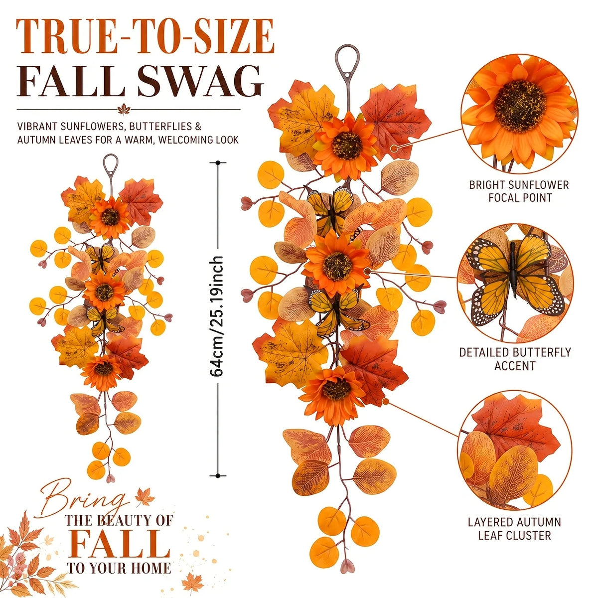 Sunflower and Maple Leaf Vine Garland