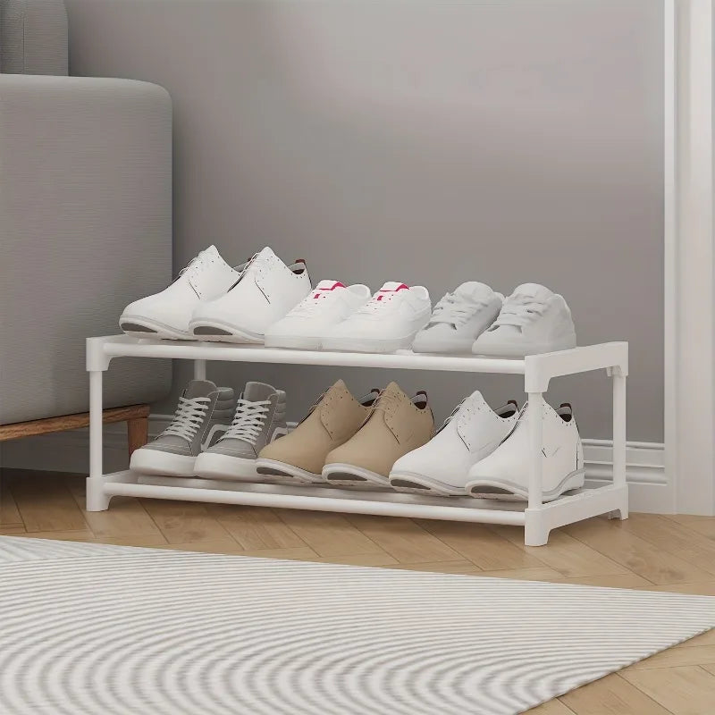 Shoe Rack for Closet, Adjustable Shoe Rack for Small Space, Small Shoe Organizer for Front Door, Sturdy Metal,Front Door