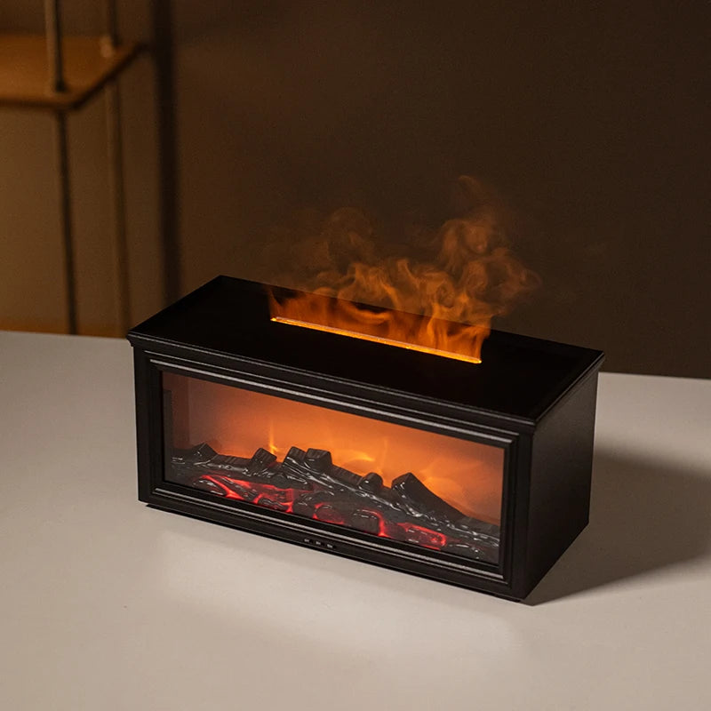 7 colors of essential oil fireplace diffuser mini flame aromatherapy