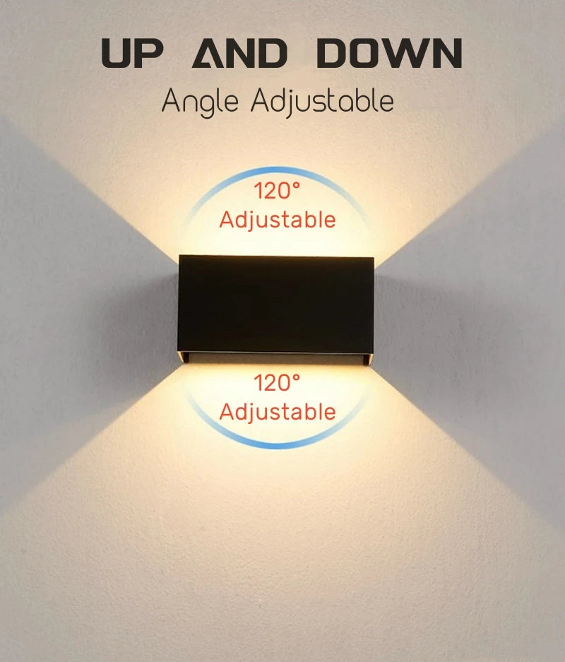 Motion Sensor LED Wall Lamp Outdoor Waterproof IP65 Up Down Sconce