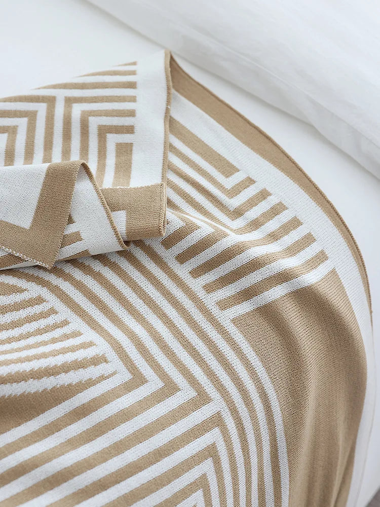 Nordic Geometric Knit Blanket