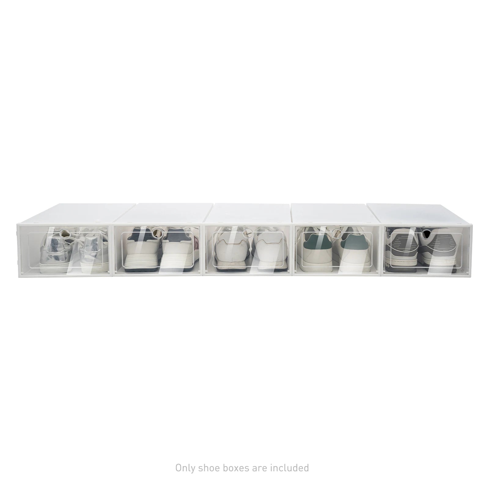 20PCS/24PCS Foldable Flip Shoe Boxes Set Shoe Rack Stackable Storage Container Plastic Clear Shoe Case Home Organizer 33*23*14cm