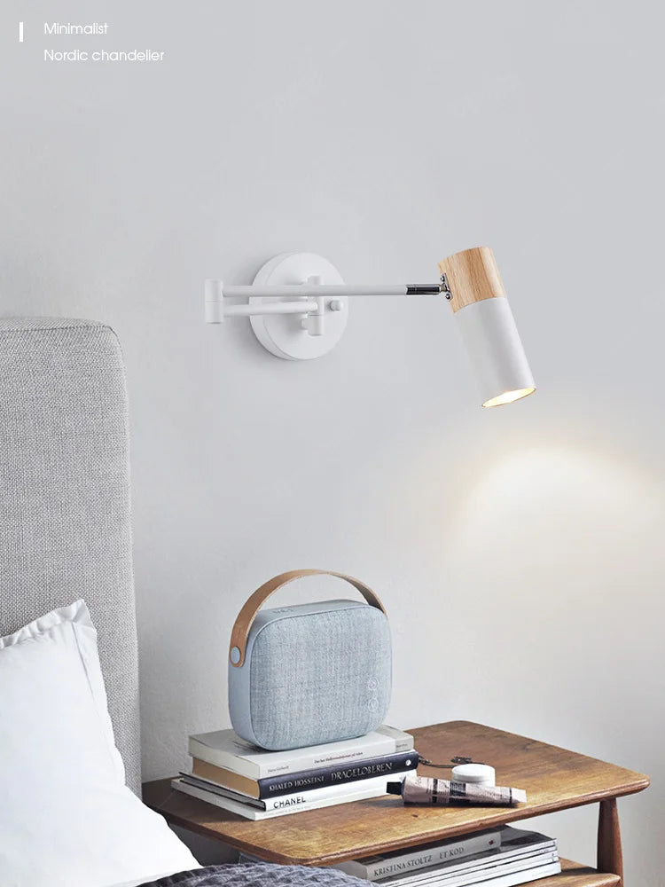 Modern Rocking Arm LED Wall Lamp Restaurant Bedroom Retractable Swing
