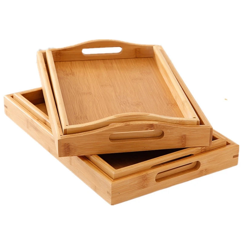 Bamboo Serving Tray With Handles