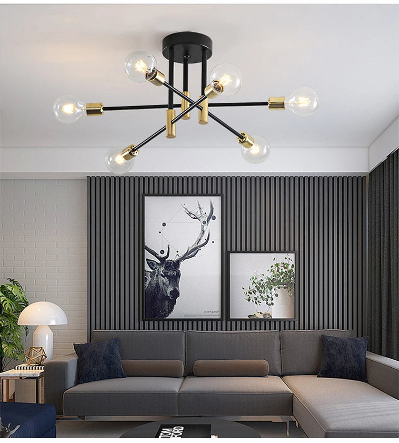 Retro Industrial Iron Ceiling Chandelier