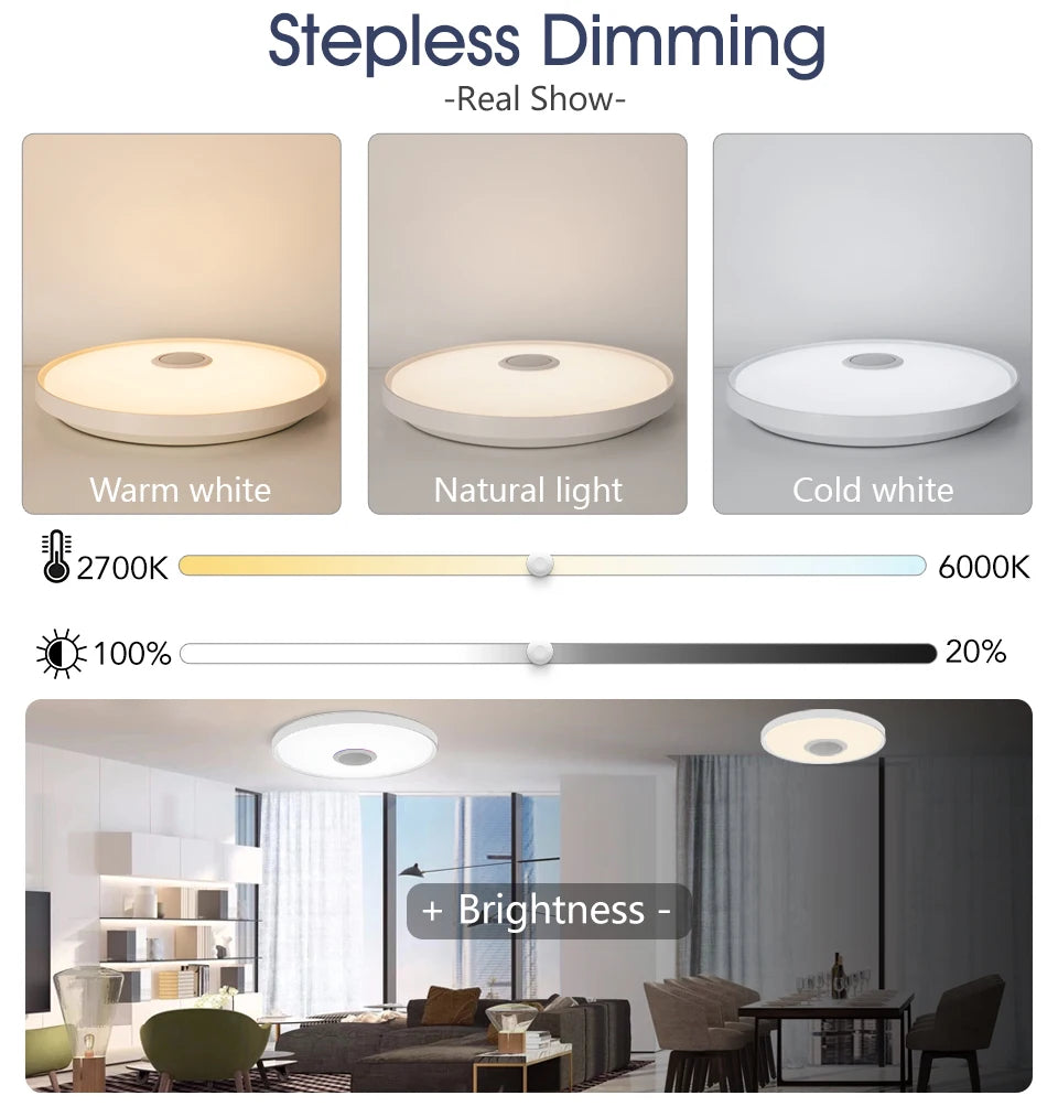 LED Smart Ceiling Lamps RGB APP Remote Control Dimming Modern