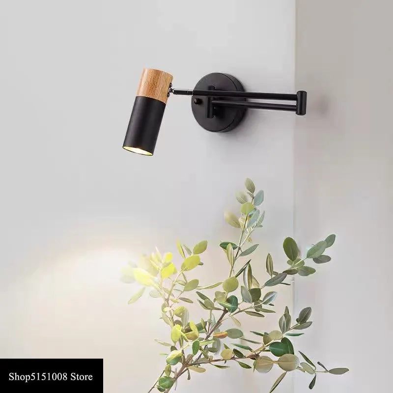 Modern Rocking Arm LED Wall Lamp Restaurant Bedroom Retractable Swing