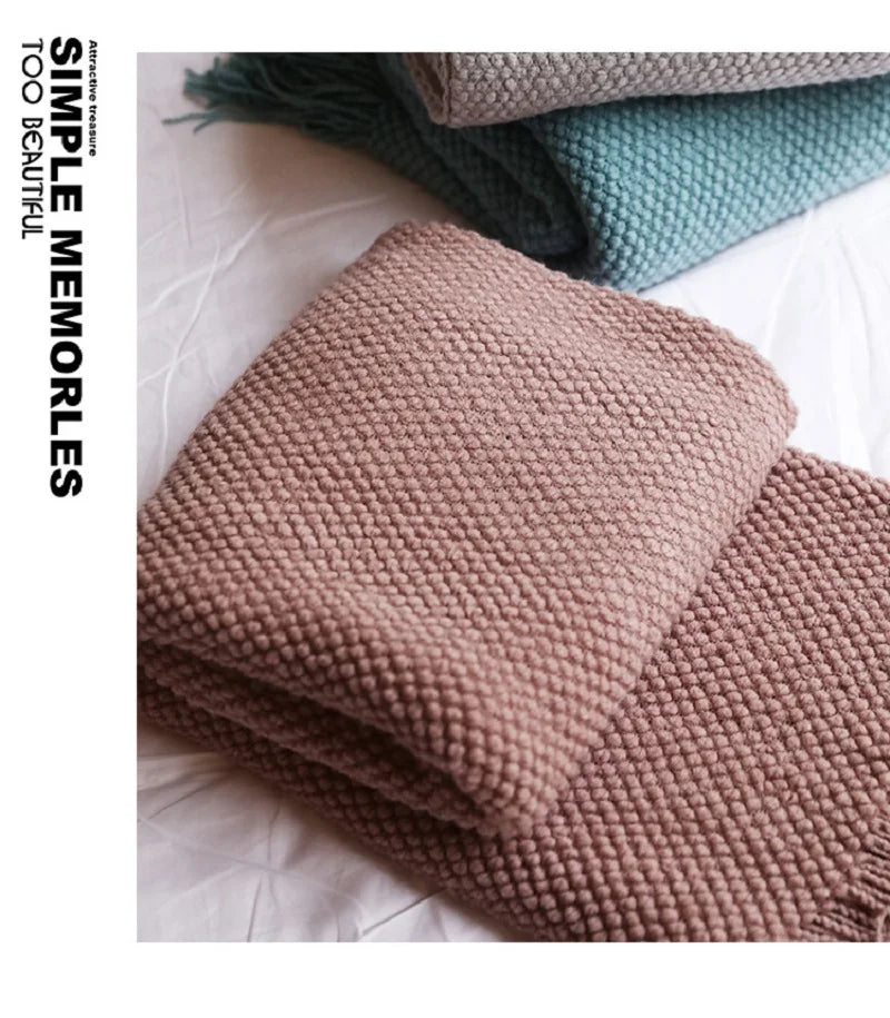 Nordic Solid Knit Throw Blanket