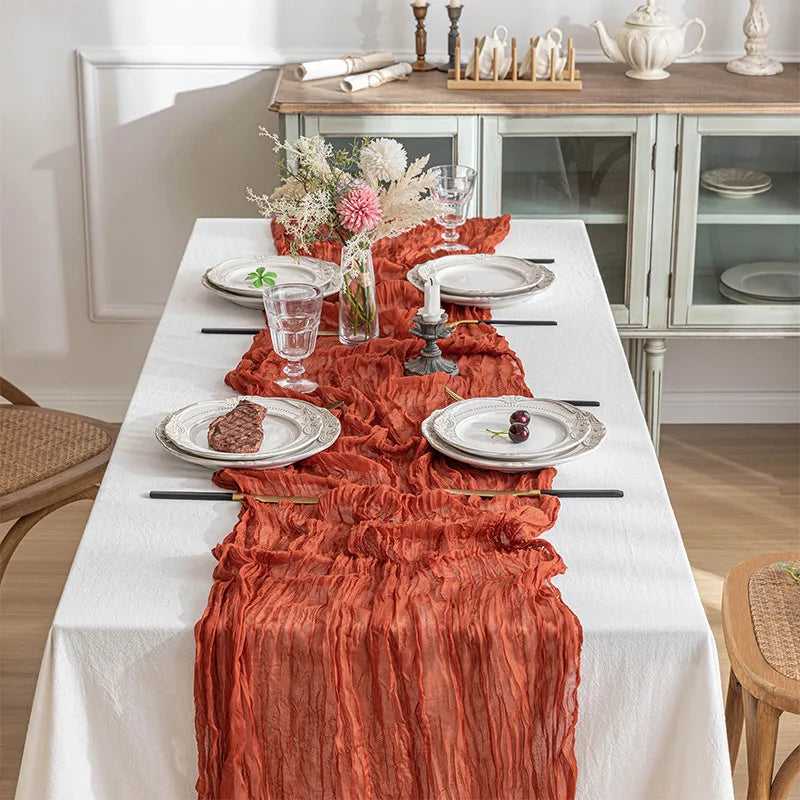 Boho Cheesecloth Table Runner