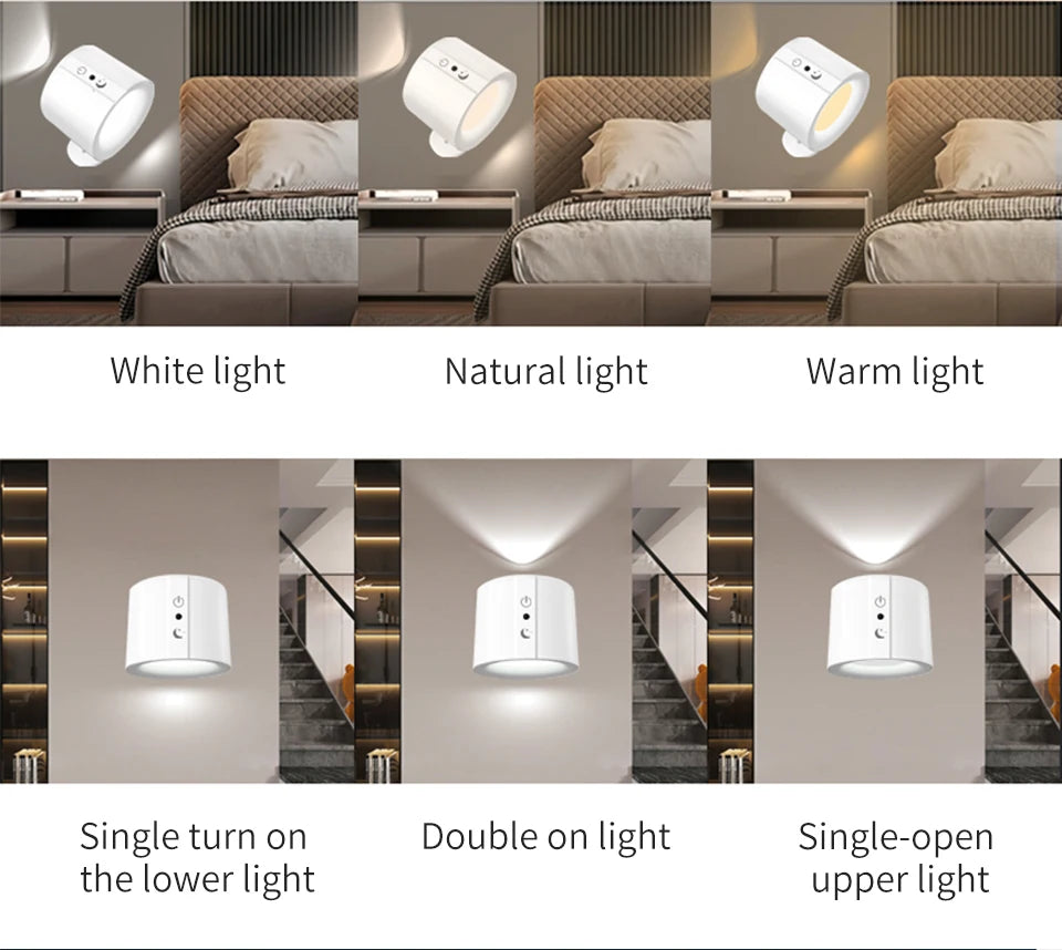 Touch Control Double Head Wall Lamp