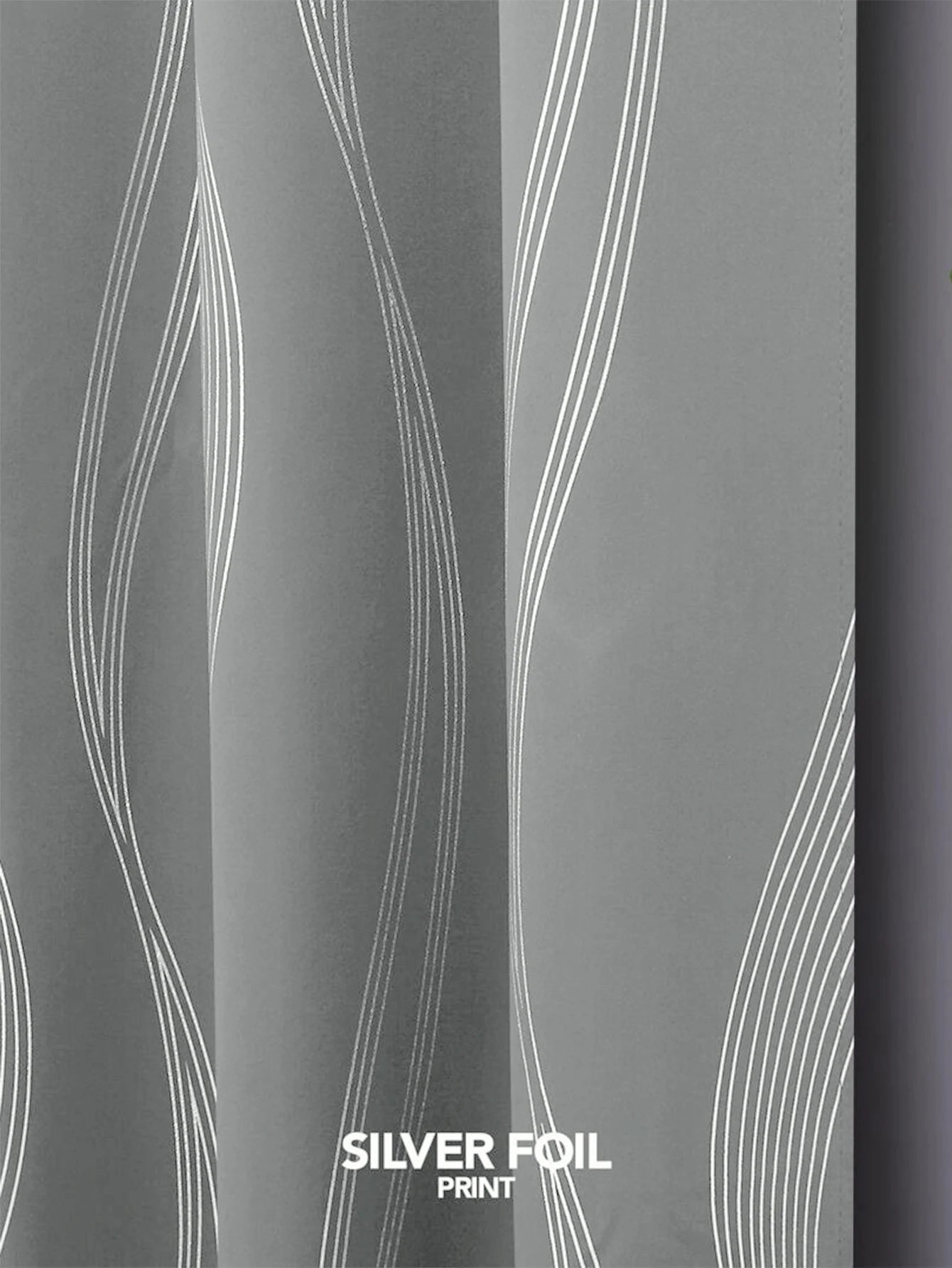 1pc High Precision Silver Embossed Wave Pattern Blackout Curtains