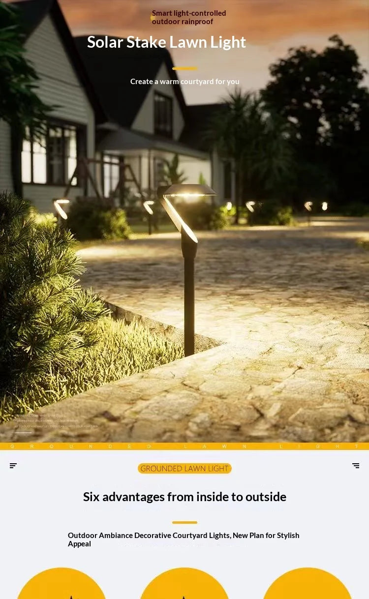 2pc Solar Energy Saving Lamp Super Bright Solar Lawn Lamp Waterproof