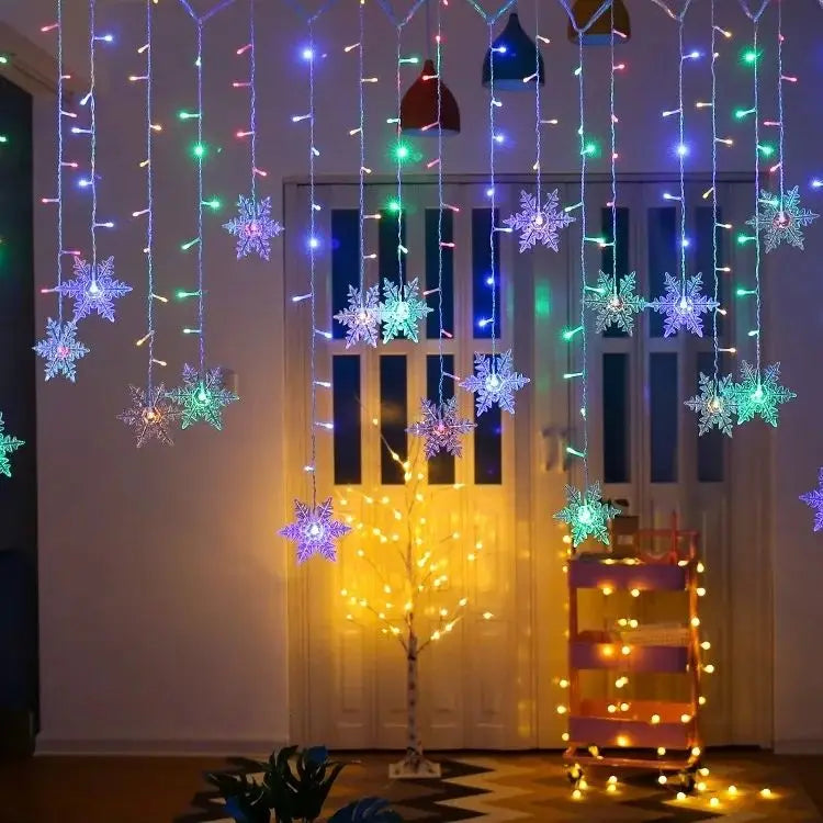 Snowflake LED Curtain Lights 3.2M