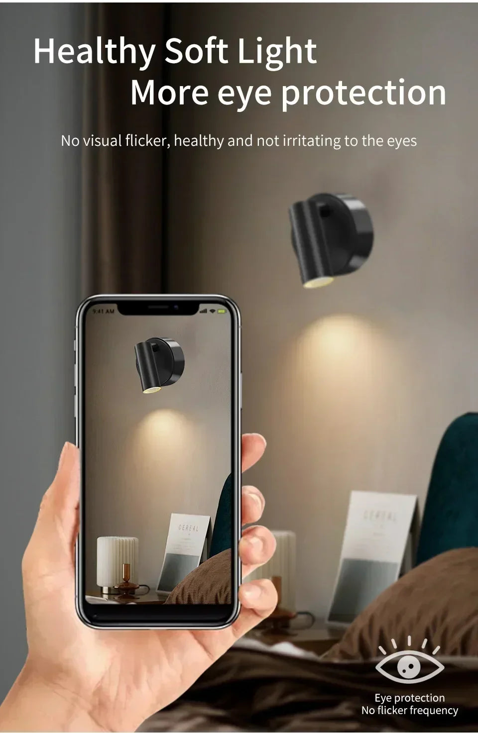 Touch Sensor USB Rechargeable LED Wall Lamp