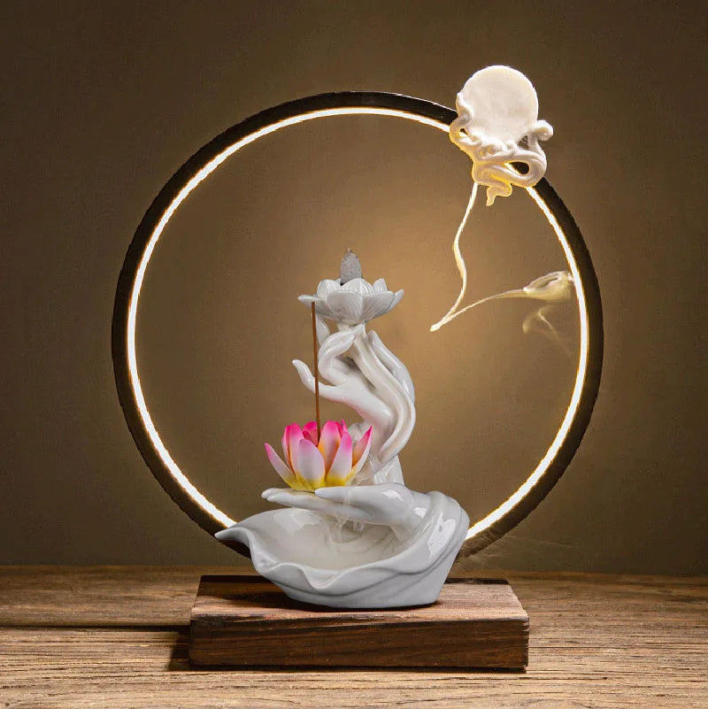 Buddha Hand Lotus Backflow Incense Stand