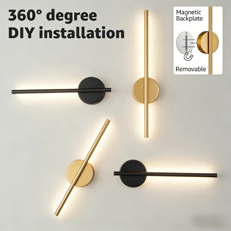 Wireless LED Wall Sconce USB Rechargeable Battery Operated Wall Light