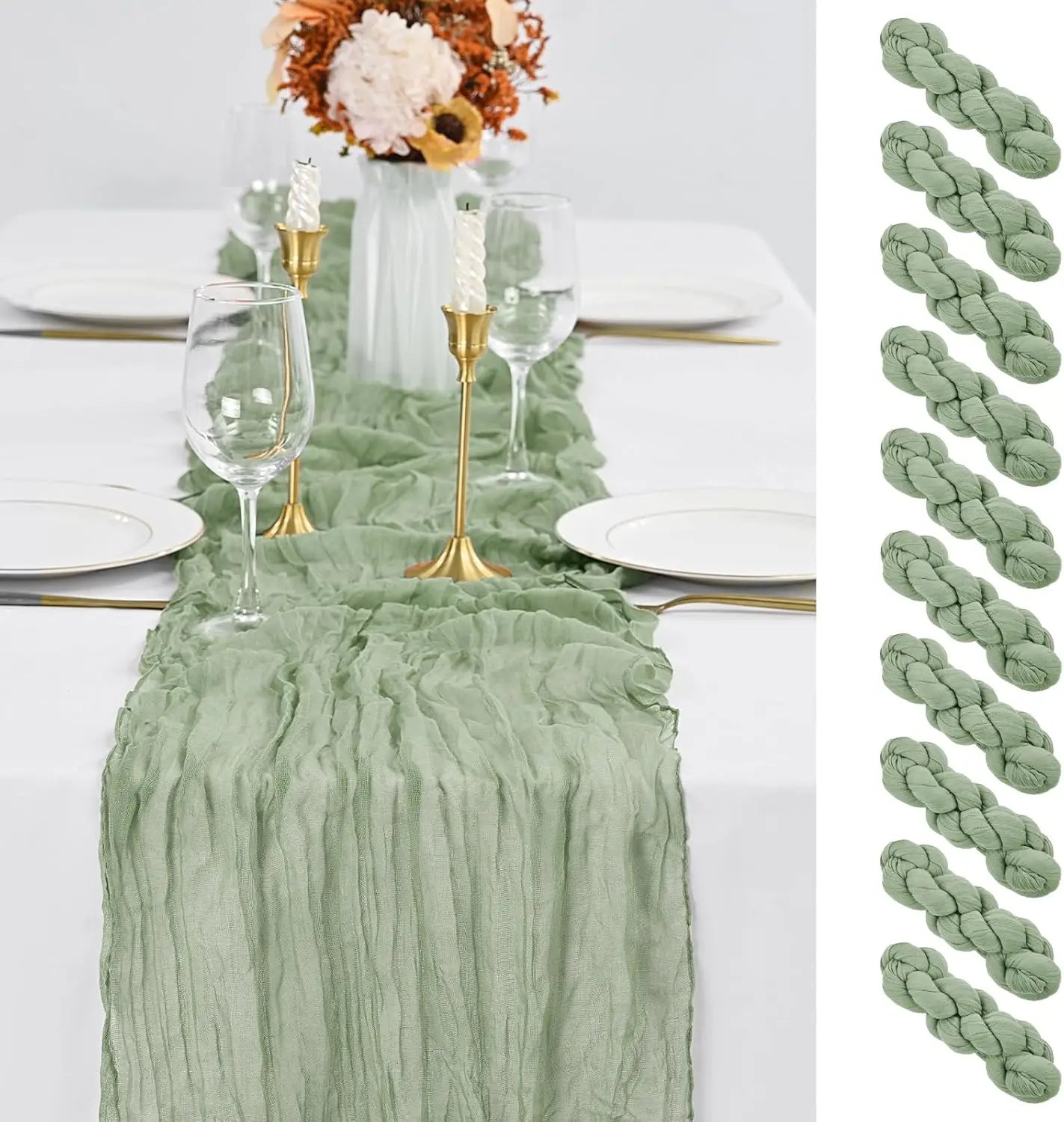 Boho Gauze Table Runners Set of 10