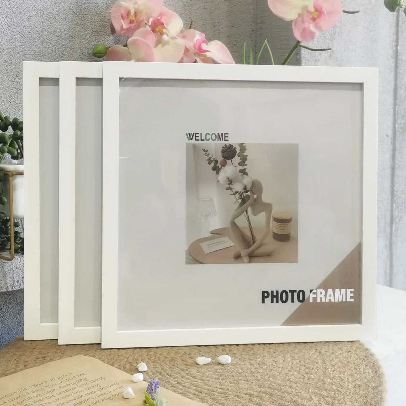 Wood Square Photo Frames For Wall Hanging or Desktop