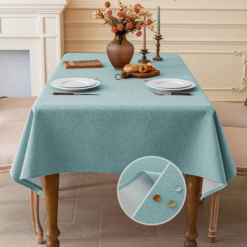 Cotton and Linen Three-proof Tablecloth Waterproof and Dustproof Solid
