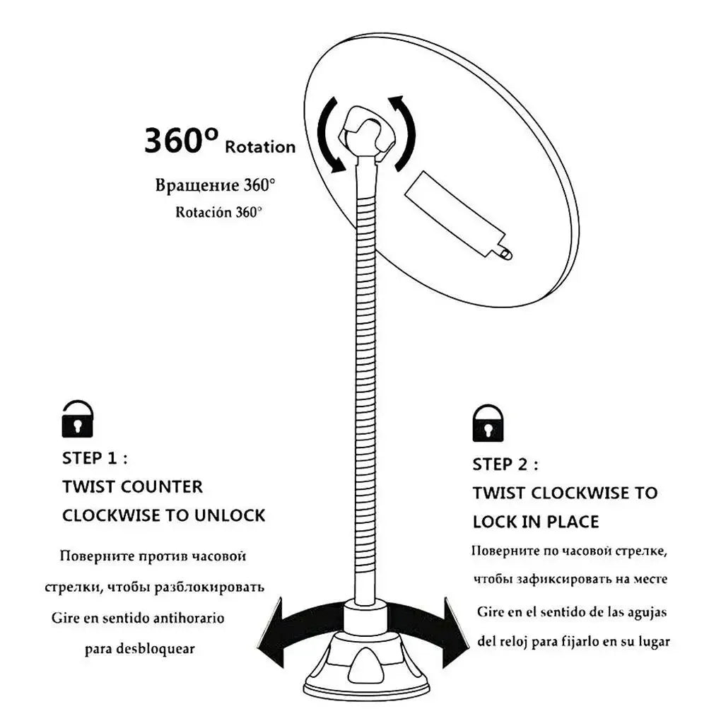 10X Magnifying LED Makeup Mirror with Flexible Gooseneck