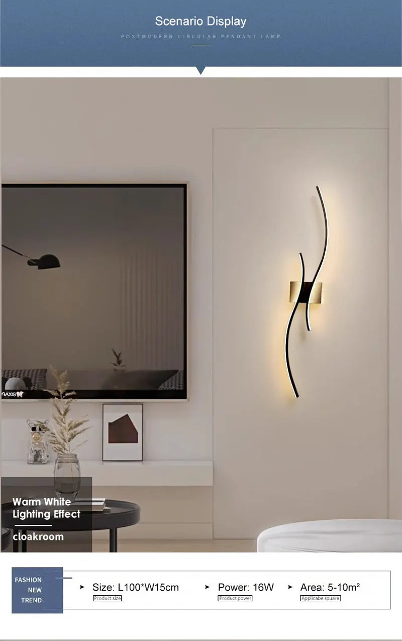 Indoor LED Wall Lamps for Corridor Bedroom Aluminum LED Wall Sconce