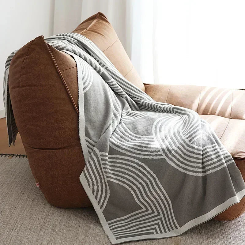 Nordic Geometric Knit Blanket