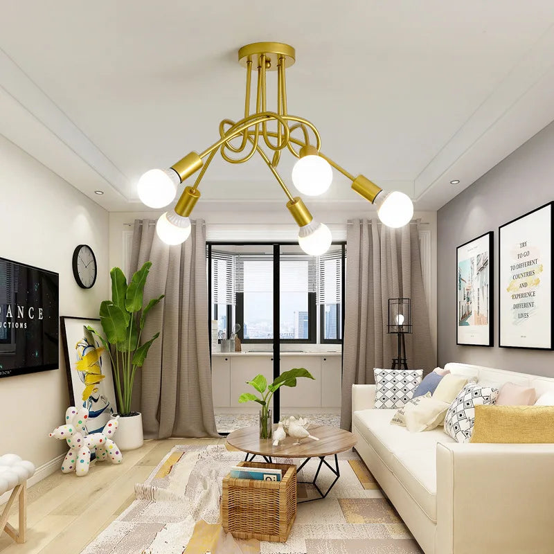 Wrought Iron Retro Cage Chandelier